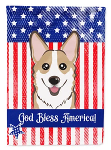 American Flag and Sable Corgi Flag Garden Size BB2183GF - Picture 1 of 5