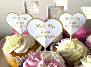 Cupcakes de boda adornos/selecciones personalizados para pasteles a medida - Imagen 1 de 7