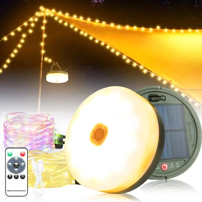 Camping String Lights Outdoor Portable Stowable 10M LED String Light Waterproof  - Image 1 of 4