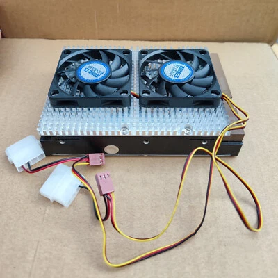 3,5" Aluminium Festplatte Kühlkörper HDD Kühler Radiator mit Dual Lüfter - Bild 1 von 4