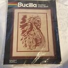 Vintage Bucilla Xstitch indisches Profil entworfen von Linda Piety Native American 12x16