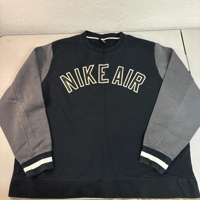 Nike Air Sweatshirt Mens XXL Black Pullover Spell Out Logo Retro - Image 1 of 4