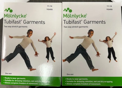 2 Packs Molnlycke Tubifast Garments Full Sleeved Vest 11-14 years - Image 1 of 3
