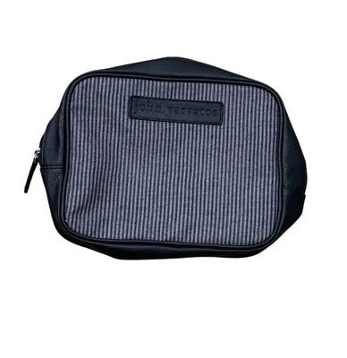 BOLSO DE VIAJE JOHN VARVATOS Diseñador con Cremallera para HOMBRE, Negro/Gris Rayas Lujo Foto 1 de 3
