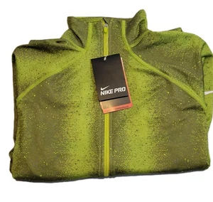 NWT Nike Pro Dri Fit Stay Warm 1/2 Zip Pullover Green 485391-394 Women’s Large - Picture 1 of 11