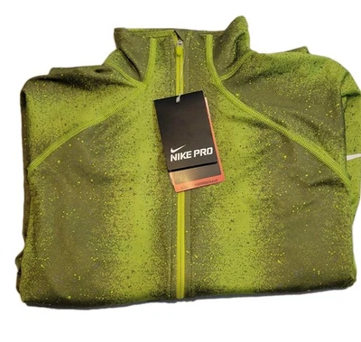 NWT Nike Pro Dri Fit HyperWarm 1/2 Zip Pullover Green 485391-394 Women’s  Large - Image 1 of 4