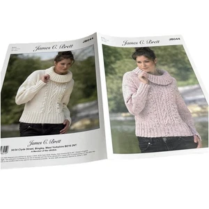 JAMES C BRETT JB044-LADIES' 32-42" ARAN SWEATER KNITTING PATTERN - Picture 1 of 4