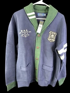 POLO RALPH LAUREN Varsity Letterman Strickjacke Sweatshirt Herren Größe Large NEU - Bild 1 von 9