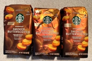 3 bags Starbucks Limited Edition SMOKED BUTTERSCOTCH 11oz Ground Coffee BB 12/25 - Picture 1 of 2