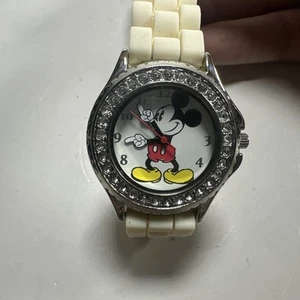 RELOJ ANALÓGICO MUJER DISNEY MICKEY MOUSE MANECILLAS BANDA ELÁSTICA BLANCA MOLDEADA - Imagen 1 de 8