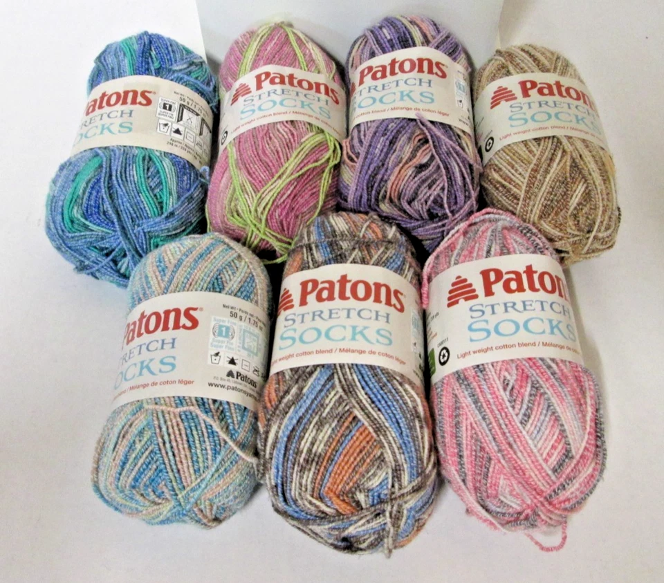 1 Skein Patons Stretch Socks Yarn 1.75oz #1 - Choose Your Color - Cotton Blend - Image 1 of 1