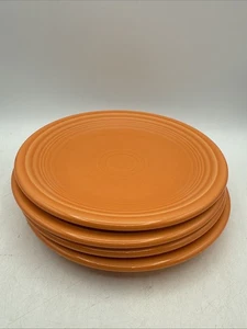 Fiesta Fiestaware Homer Laughlin Orange  7.25 Inch Salad Plate HLC Set Of 4 - Picture 1 of 9