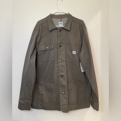 Lee 全新带标签男式卡其色休闲版工作服外套夹克 L 码 — 第 1/4 张图片