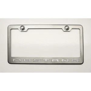Plate Frame White C-Fiber 'Mustang' Inlay&Brushed Face for 2010-2013 Mustang - Picture 1 of 4