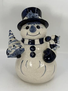 Large Snowman Figurine Dedham Pottery Potting Shed Signed 13" Tall XMAS ~~ READ - Picture 1 of 14