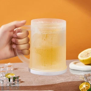 PET/PP Double Wall Freezer Ice Mugs Freezer Beer Mugs Bar Kitchen Drinkware - Picture 1 of 15