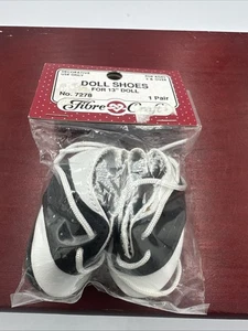 Zapatos y calcetines vintage de fibra artesanal para muñeca de 13 pulgadas NOS - Imagen 1 de 5