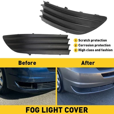 Front Fog Light Cover Bumper Trims For 2004-2005 Toyota Sienna Set of 2 Black - Image 1 of 4