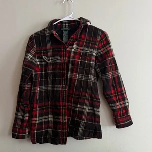 Lauren Ralph Lauren Damen Kammgarn Wolle Vintage Shacklet kariert Flanell Hemd - Bild 1 von 4