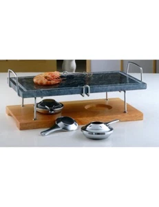 Pietra ollare con base in legno set 5 pz - Foto 1 di 1