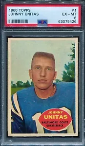 1960 Topps #1 Johnny Unitas PSA 6 Baltimore Colts - Picture 1 of 2
