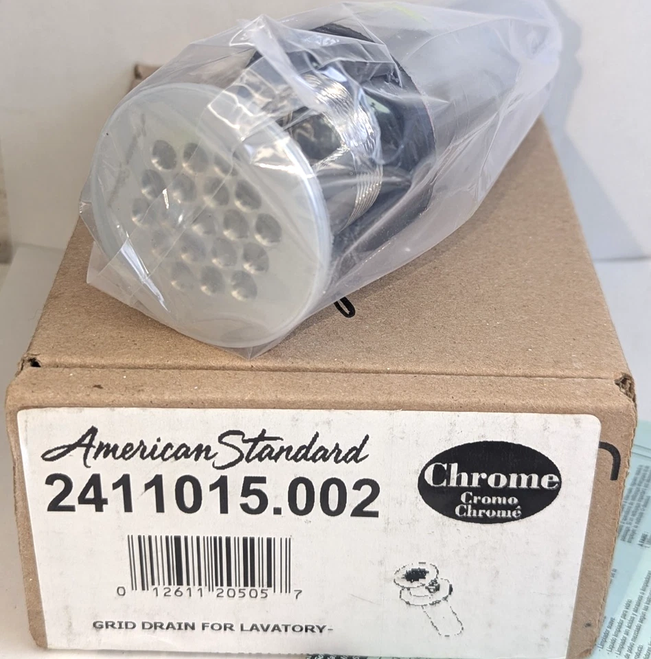 American Standard Commercial Grid Drain in Polished Chrome 2411.015.002