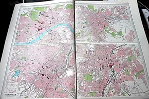 NEWCASTLE SHEFFIELD BIRMINGHAM LEEDS BARTHOLOMEW'S SURVEY ATLAS OF ENGLAND 1939 - Picture 1 of 6