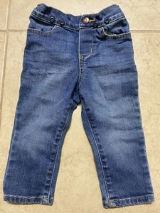 Vintage OshKosh B'gosh Denim Jeans Baby Toddler Size 18 Months - Picture 1 of 6