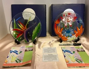 Scegli uno~Nuovo con scatola-Fusion Art Glass 8" piatto tondo-spedizione gratuita - Foto 1 di 5