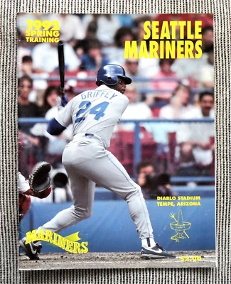 1992 KEN GRIFFEY JR. on cover SEATTLE MARINERS Spring Training Baseball Program - Image 1 of 4