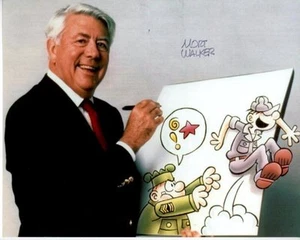 Foto firmada autografiada por Mort Walker de 8x10 BEETLE BAILEY - Imagen 1 de 1