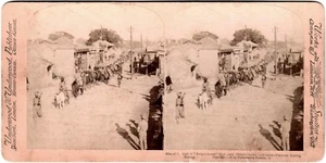 Chine.China.Peking.Caravane commerce.Photo Stereo Albuminée.Albumen stereoview. - Imagen 1 de 1