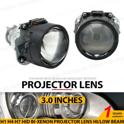 2Pcs 3" H1 Bi-Xenon Projector Lens For Custom Headlights HID Conversion Retrofit - Image 1 of 4