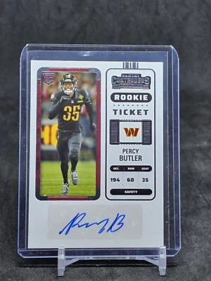 Percy Butler RC Auto 2022 Panini Contenders Rookie Ticket Commanders - Image 1 of 2
