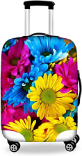 Colorful Sunflower Travel Luggage Cover Spandex Elastic Suitcase Protector for 2
