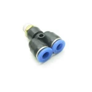 5 X Conector de válvula solenoide neumático 1/8" a 6 mm Tubo de aire Conexión en forma de Y - Imagen 1 de 5