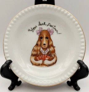Carte da gioco cani ponte set di 8 mini piatti vintage Linwile Ardalt 4" Giappone - Foto 1 di 10