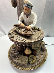 Large Vntg American Lamp with Nautical Figure. Maybe Apsit Bros California? 80's - Picture 1 of 10