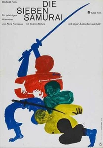 POSTER PROMOZIONALE FILM SETTE SAMURAI tedesco B Toshiro Mifune Takashi Shimura - Foto 1 di 1