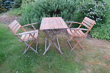 Herlag Vintage Garnitur Tisch & Stühle  50er / 60er Jahre Buche Holz Gartenstuhl