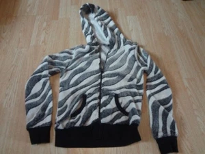 Youth Girls Lipgloss M(10/12) Zip Up Sweater Zebra - Picture 1 of 2