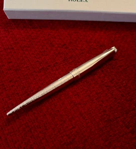 NUEVO Bolígrafo Rolex Silver Scribe Platino Corte Onda, Recargable, AD VIP Regalo - Imagen 1 de 11