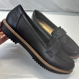 Clarks ultimate comfort collection Black Leather Suede Women's loafers size 7.5 - Picture 1 of 13