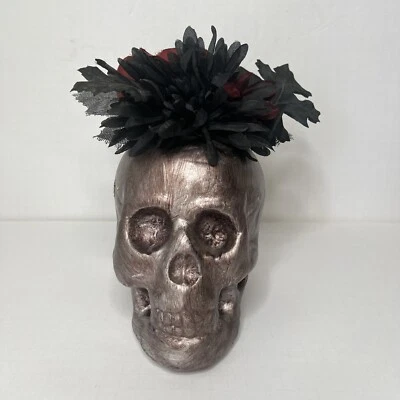 Calavera Malvada Jardín Halloween Decoraciones Decoración Gótica Fiesta Arreglo Floral Foto 1 de 4