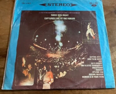 THREE DOG NIGHT:” Captured Live At The Forum” Korean Import! - Image 1 of 2