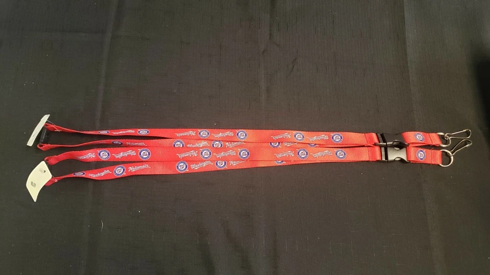 LOT OF 2 NWT MLB WASHINGTON NATIONALS LANYARD KEYCHAIN 24" LONG "BREAK AWAY" - Image 1 of 1