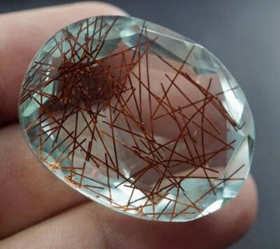 65.9Ct Oval Cut Lab-Created Brown Rutilated Quartz Loose Gemstone EGL CERTIFIED - Image 1 of 4