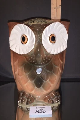 Wise Old Owl Coin Bank Ceramic Vintage - Image 1 of 4