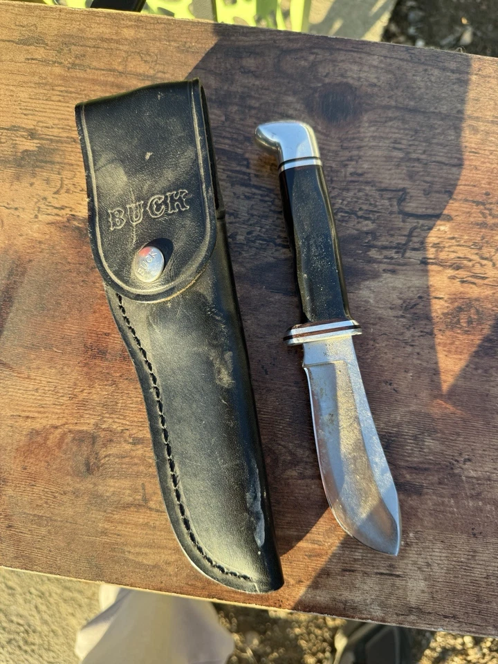 Cuchillo de hoja fija Buck 103 EE. UU. de colección y funda Buck 103 Foto 1 de 4