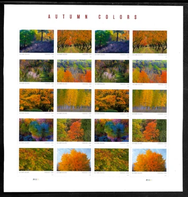 AUTUMN COLORS 2024 US #5929-5958 BEAUTIFUL FALL SCENES MF VF FOREVER STAMP SHEET - Image 1 of 2